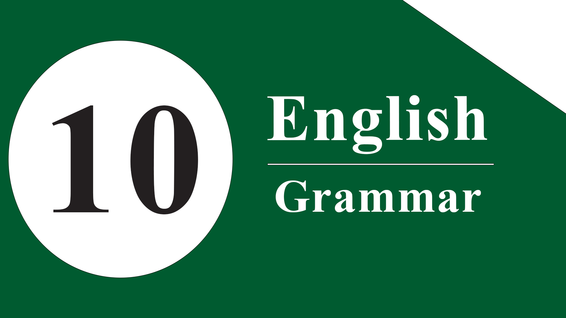 10th English - Grammar