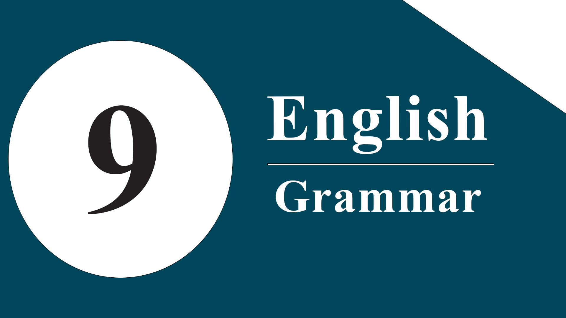 9th English - Grammar